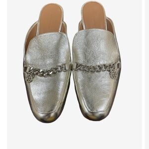 Tory Burch Benton gold mules loafer size 10